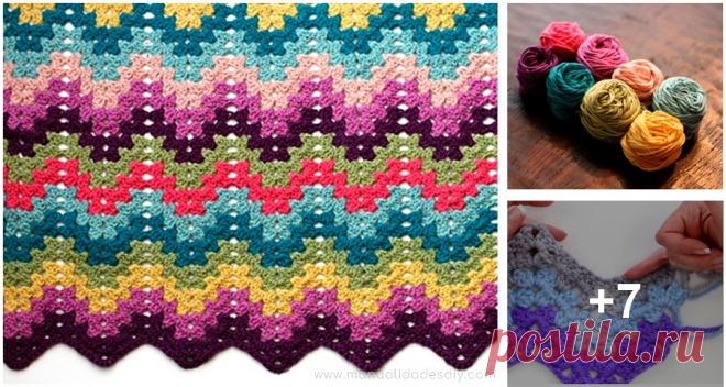 Manta Fácil Ondulada a Crochet con Punto Granny ⋆ Manualidades Y DIYManualidades Y DIY