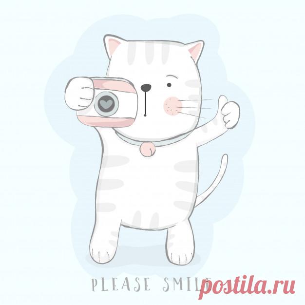 Симпатичная кошка с мультяшной мультяшностью Более миллиона свободных векторов, PSD, фотографии и бесплатные иконки. Эксклюзивные халявы и все графические ресурсы, которые необходимые для ваших проектов