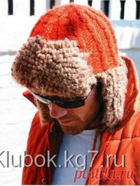 Мужская шапка-ушанка. | Клубок