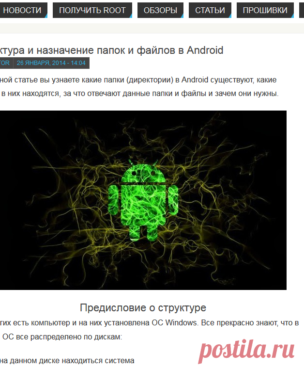 Структура и назначение папок и файлов в Android - Android +1