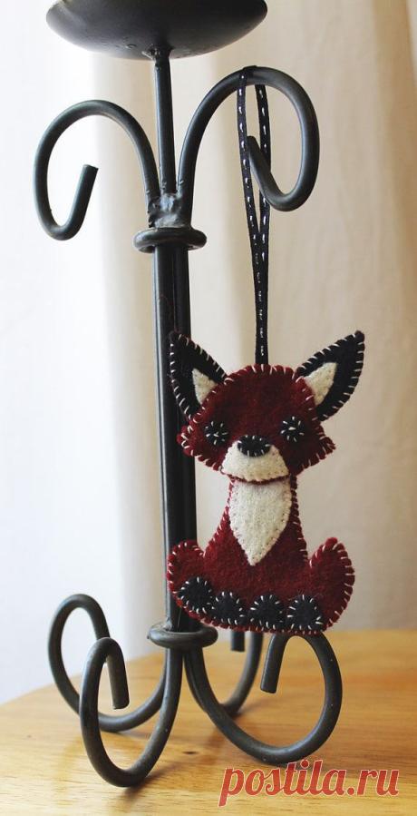 Fox Felt Christmas Ornament Handmade