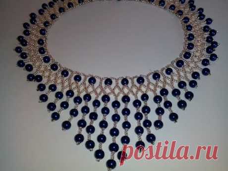Колье из бисера и бусин. МК. DIY. Necklace.