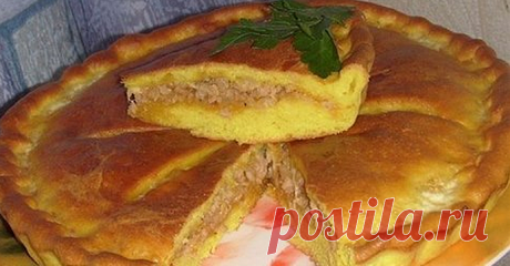Простой рецепт вкусного пирога с мясом! Приятного аппетита!