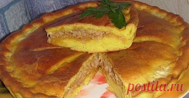 Простой рецепт вкусного пирога с мясом! Приятного аппетита!