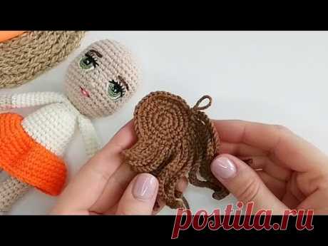 💕 КАК СВЯЗАТЬ КУКЛЕ ВОЛОСЫ КРЮЧКОМ МК