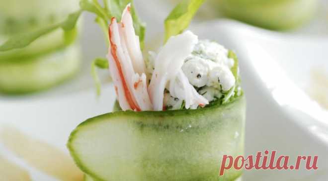 Огуречные рулеты с крабовыми палочками. Пошаговый рецепт с фото на Gastronom.ru