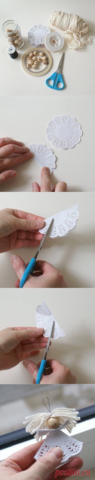 How to make a paper doily angel & garland – АНГЕЛ из Бумажной салфетки