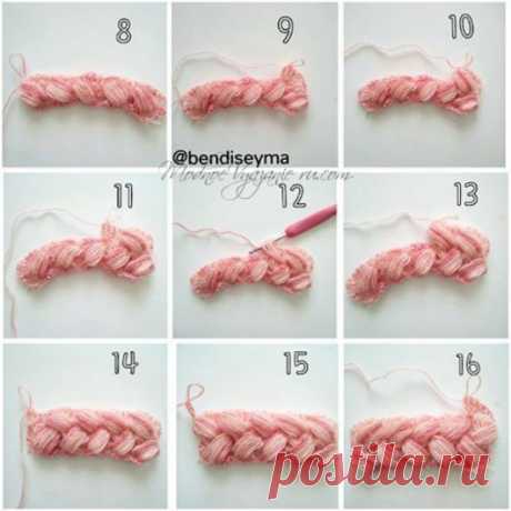 Узор из пышных столбиков - Crochet - Modnoe Vyazanie