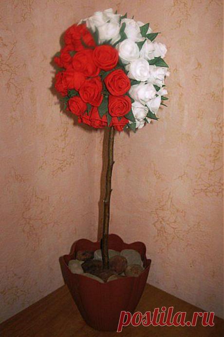 Шикарные розы из бумажных салфеток и композиции из них )))