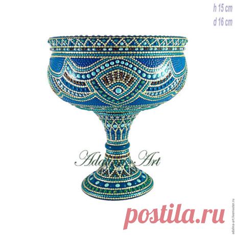 Купить МИЛАДА ваза-кубок Точечная роспись - адалина-арт, адалина, adalina-art, adalina