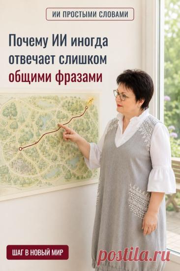 Иногда ИИ отвечает слишком общими фразами, потому что ему может не хватать информации о вашей задаче. Не спешите начинать заново. Продолжите диалог: добавьте важную деталь или точнее объясните, какой результат хотите получить. Например, вместо «Расскажи о правильном питании» уточните: «Предложи простые идеи для завтрака, которые можно приготовить за 15 минут». Это поможет ИИ лучше понять задачу. Сохраните пин, чтобы вернуться к подсказке, когда ответ ИИ снова окажется слишком общим.