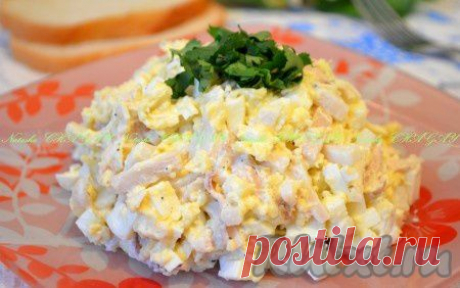 Салат с кальмарами, курицей и сыром (рецепт с фото) | RUtxt.ru