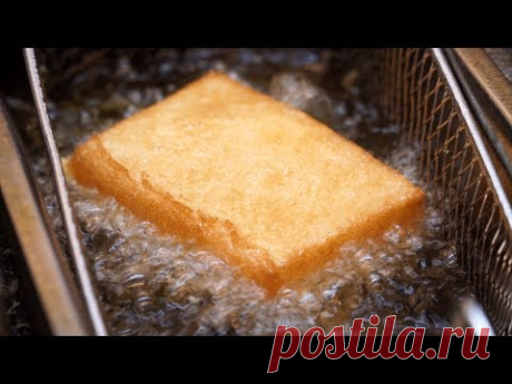 Корейская уличная еда - Панированный рулет Омлет Санвич