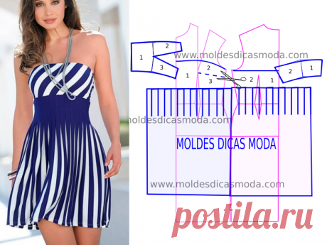STRIPES DRESS СИНИЙ - Пресс-формы Мода Мерой