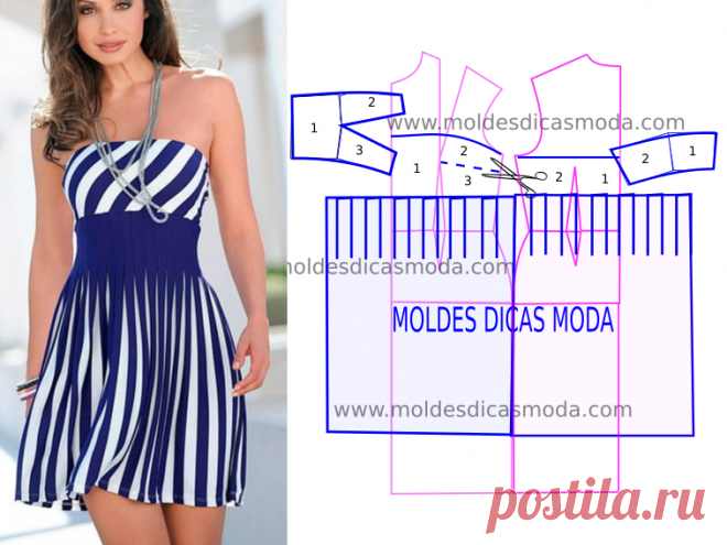 STRIPES DRESS СИНИЙ - Пресс-формы Мода Мерой