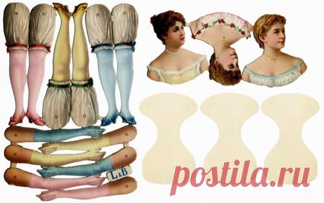 Старинные бумажные куклы XIX — начала XX веков: история, сменные наряды на все случаи жизни.