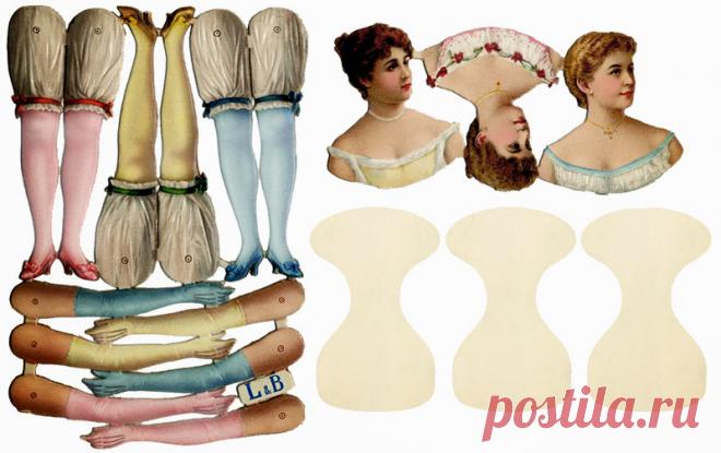 Старинные бумажные куклы XIX — начала XX веков: история, сменные наряды на все случаи жизни.