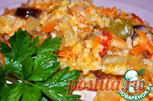 Баклажаны с овощами и рисом - кулинарный рецепт