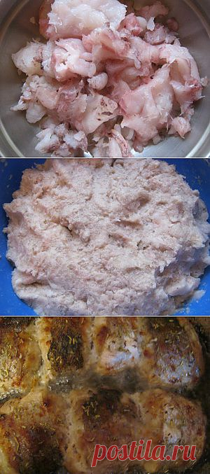 Щука фаршированная кусочками.