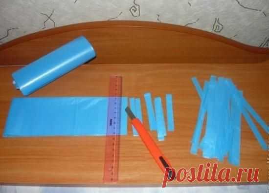 Самодельный коврик из полиэтиленовых пакетов