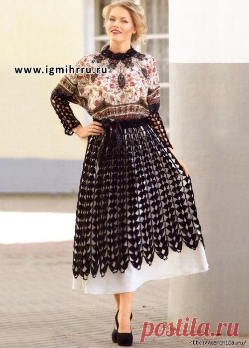 Комбинированное с тканью платье