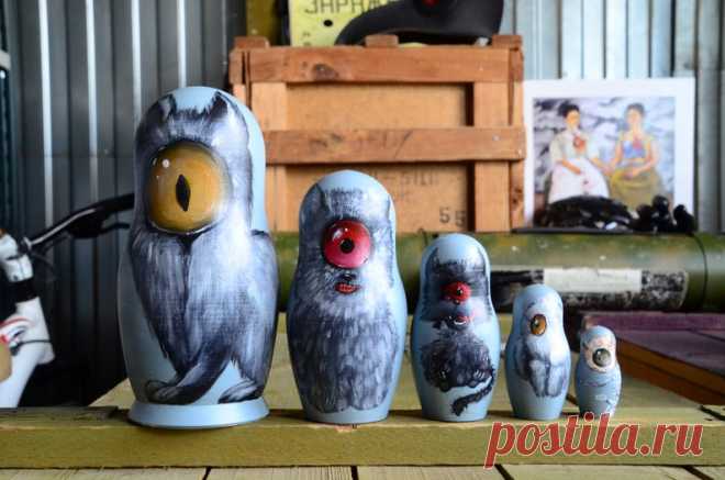 Ручная роспись русской гнездовой куклы Матрешки Чужие кошки | Etsy