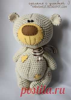 мишка с заплатками тедди вязаный крючком мк описание teddy bear with patches crochet pattern