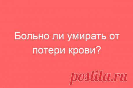 Больно ли умирать от потери крови?