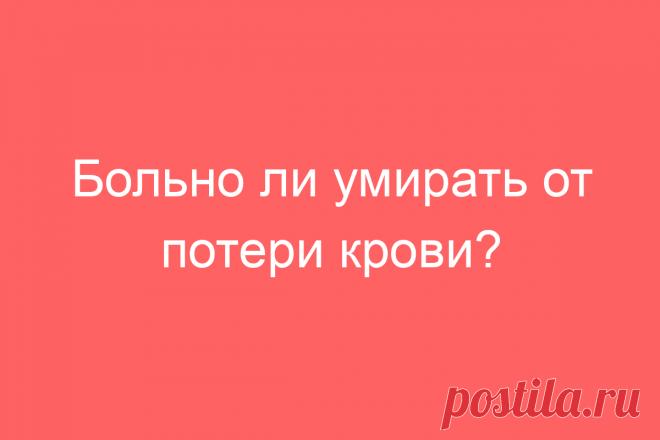 Больно ли умирать от потери крови?
