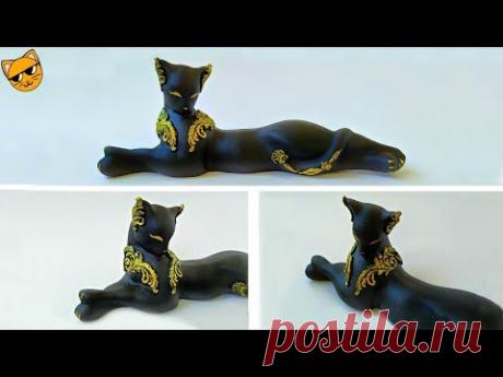 Переделка сломанной статуэтки кошки.