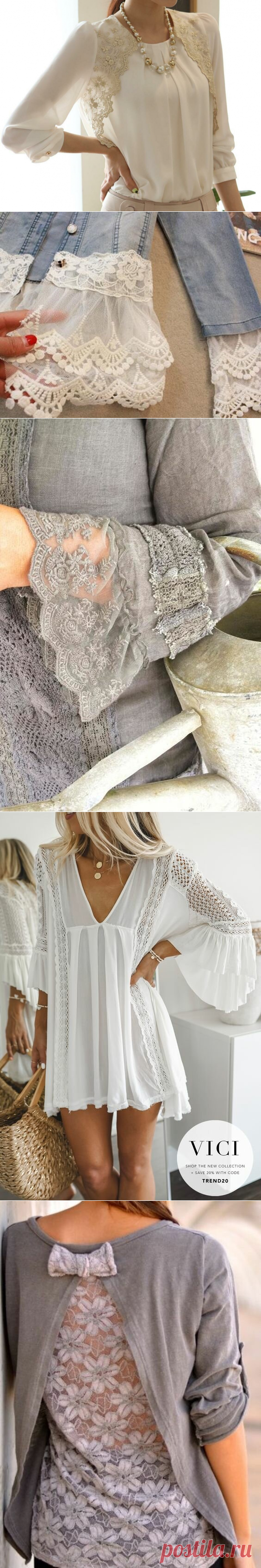 Как кружевные вставки могут преобразить Вашу одежду! Идеи и примеры для вдохновения! | Мама может все | Яндекс Дзен