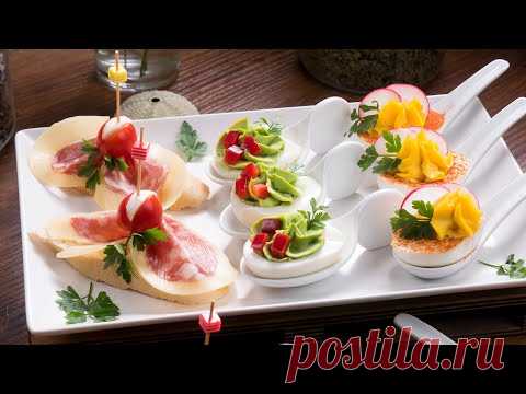 Фаршированные яйца с авокадо и редисом - канапе с салями Caciospianata