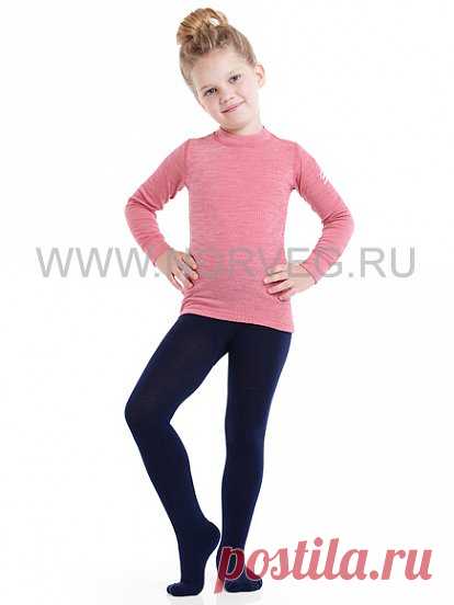 Термоколготки детские для девочек серии MERINO WOOL. Цвет синий купить в Москве