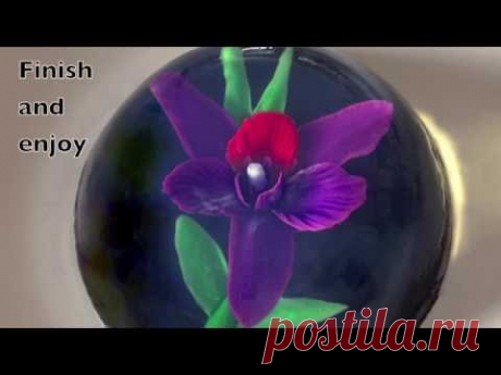 3D Gelatin Art Exotic Orchid Flower