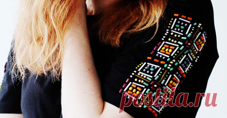 Декорируем рукава футболки. Из ширпотреба - в дизайнерскую вещь