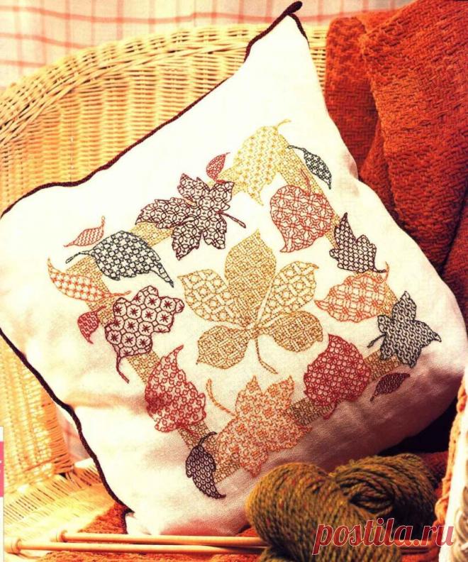 Схема для вышивки подушки в технике блэкворк (blackwork). / Вышивка / Схемы вышивки крестом