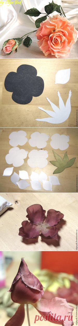Роза из ткани. Простая, но эффектная. - Ярмарка Мастеров - ручная работа, handmade