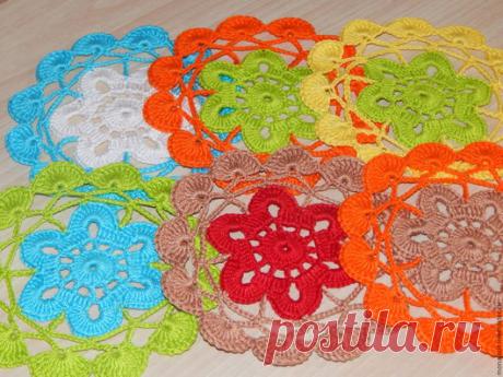 Купить Чайный набор "Весенний микс" - салфетки, салфетки купить, салфетки крючком