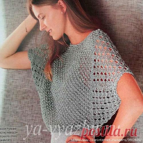 Вязаный женский пуловер с рукавом «летучая мышь» — сама легкость и воздушность!