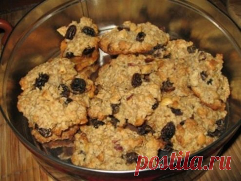 Овсяное печенье с изюмом и орехами — рецепт