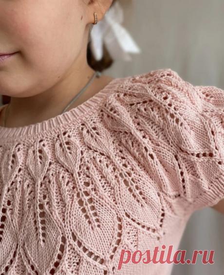 Узор круглой кокетки спицами