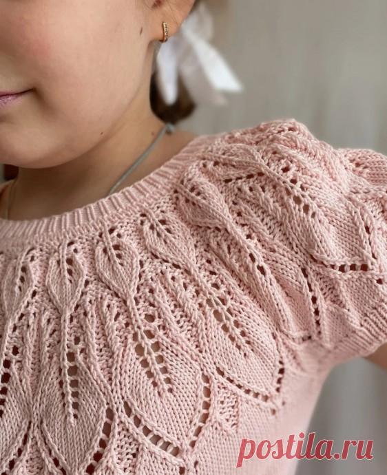 Узор круглой кокетки спицами