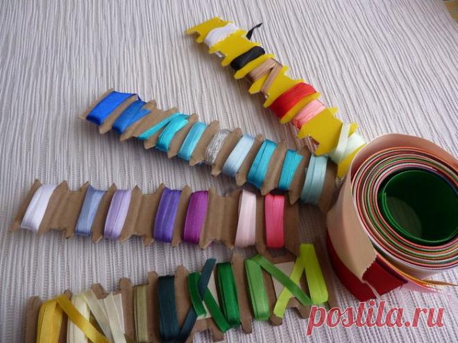 КАТУШКИ ДЛЯ ХРАНЕНИЯ КРУЖЕВ И ТЕСЬМЫ СВОИМИ РУКАМИ.