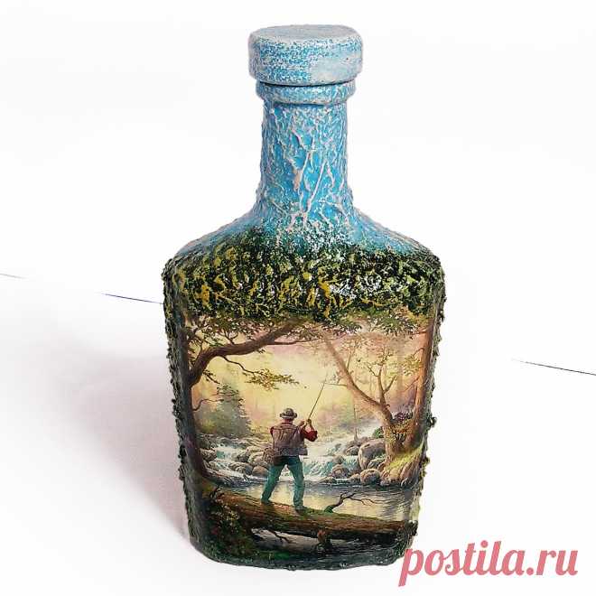 Оформление декора бутылки коньяка для мужчины своими руками в подарок на День рождения