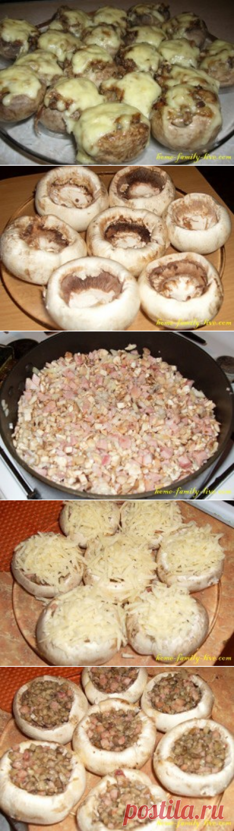 Шампиньоны фаршированные/Сайт с пошаговыми рецептами с фото для тех кто любит готовить