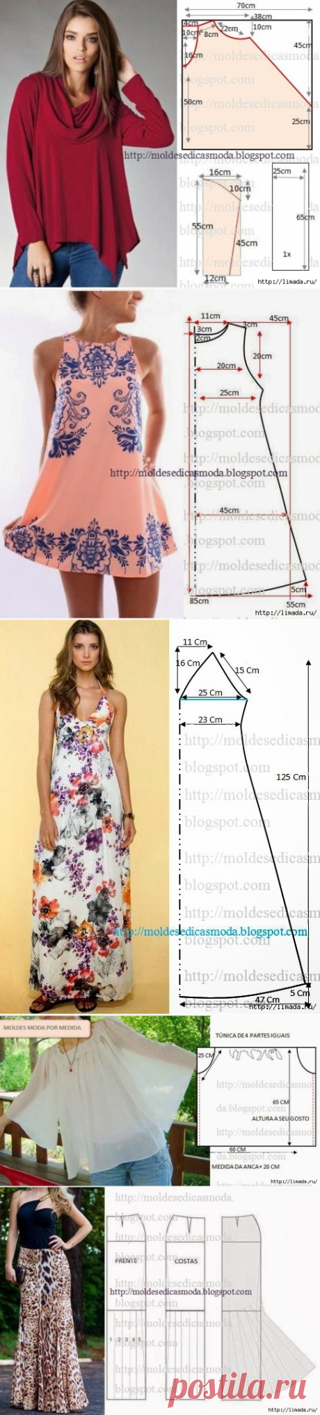 немного моделей блузок.летних сарафанов... с выкройками