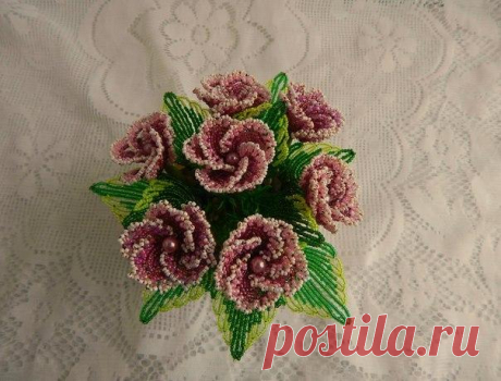Махровая фиалка из бисера — Сделай сам, идеи для творчества - DIY Ideas