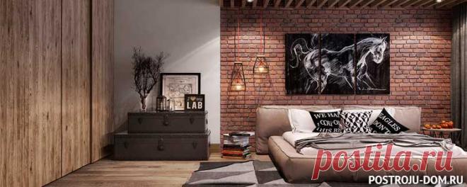 Спальня в стиле лофт
