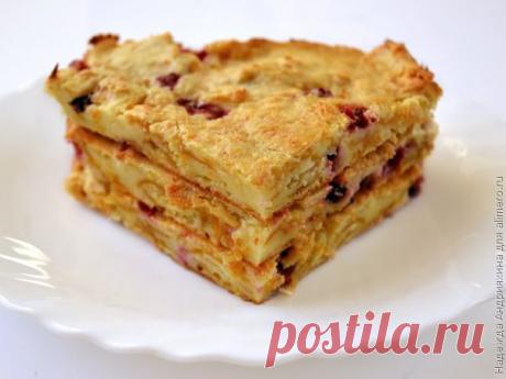 Творожная запеканка с кукурузными хлопьями и клюквой | ДОМАШНИЙ ОЧАГ