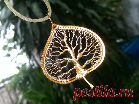 "Tree of life in the leaf" pendant - How to make wire jewelery 245